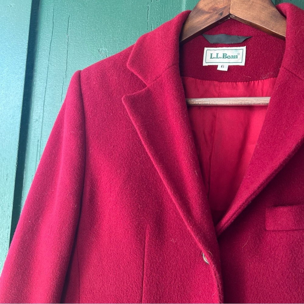 L.L. Bean Wool/Cashmere Blazer - Deep Red - Size 6 - EUC - Classic/Preppy - Picture 3 of 6